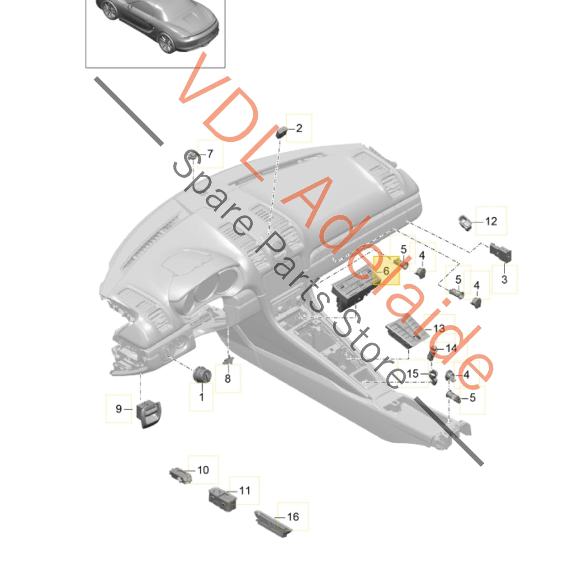 99165320311DML 99165320315  Porsche Boxster Cayman 911 AC Air Conditioning Climate Heater Control Switch 99165320311 99165320315