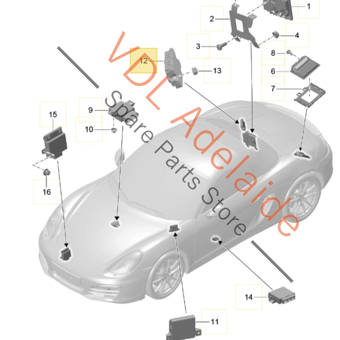 99161814502 99161814505  Porsche 911 Cayman Boxster Electronic Park Brake Control Module EPB 99161814502 99161814505