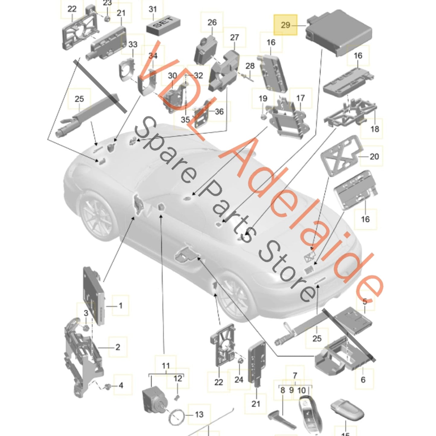 99161821004   Porsche Boxster Cayman 911 Interior Monitoring Sensor 99161821004