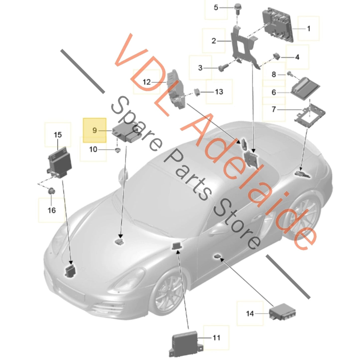 99161802501 99161802504  Porsche 911 Boxster Cayman Fuel Pump Control Module Unit 99161802501