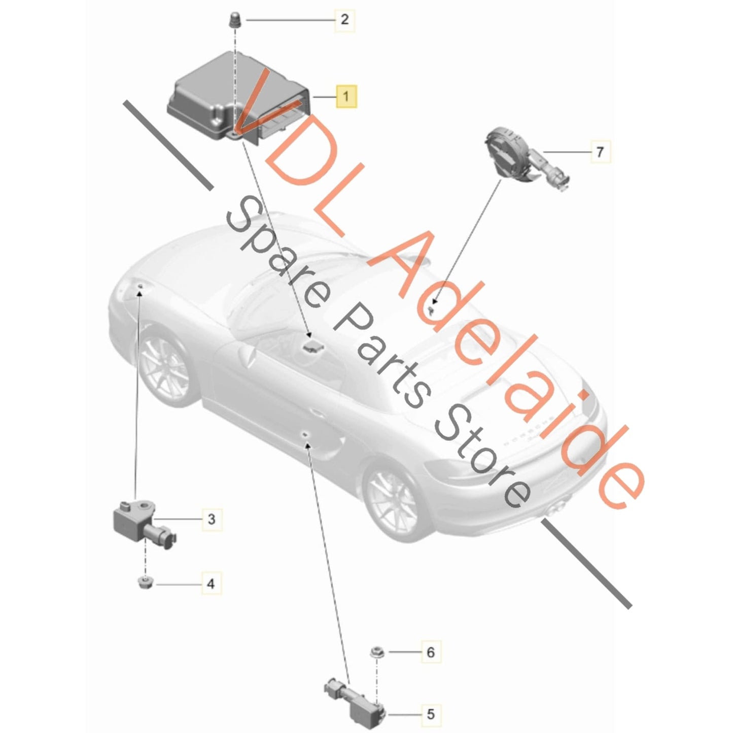 99161820103 99161820108  Porsche Boxster 981 Central Airbag Control Unit 99161820103