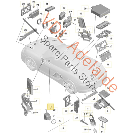 7PP905865F   Porsche Boxster Cayman 981 Ignition Key Lock Switch 7PP905865H 7PP905865F