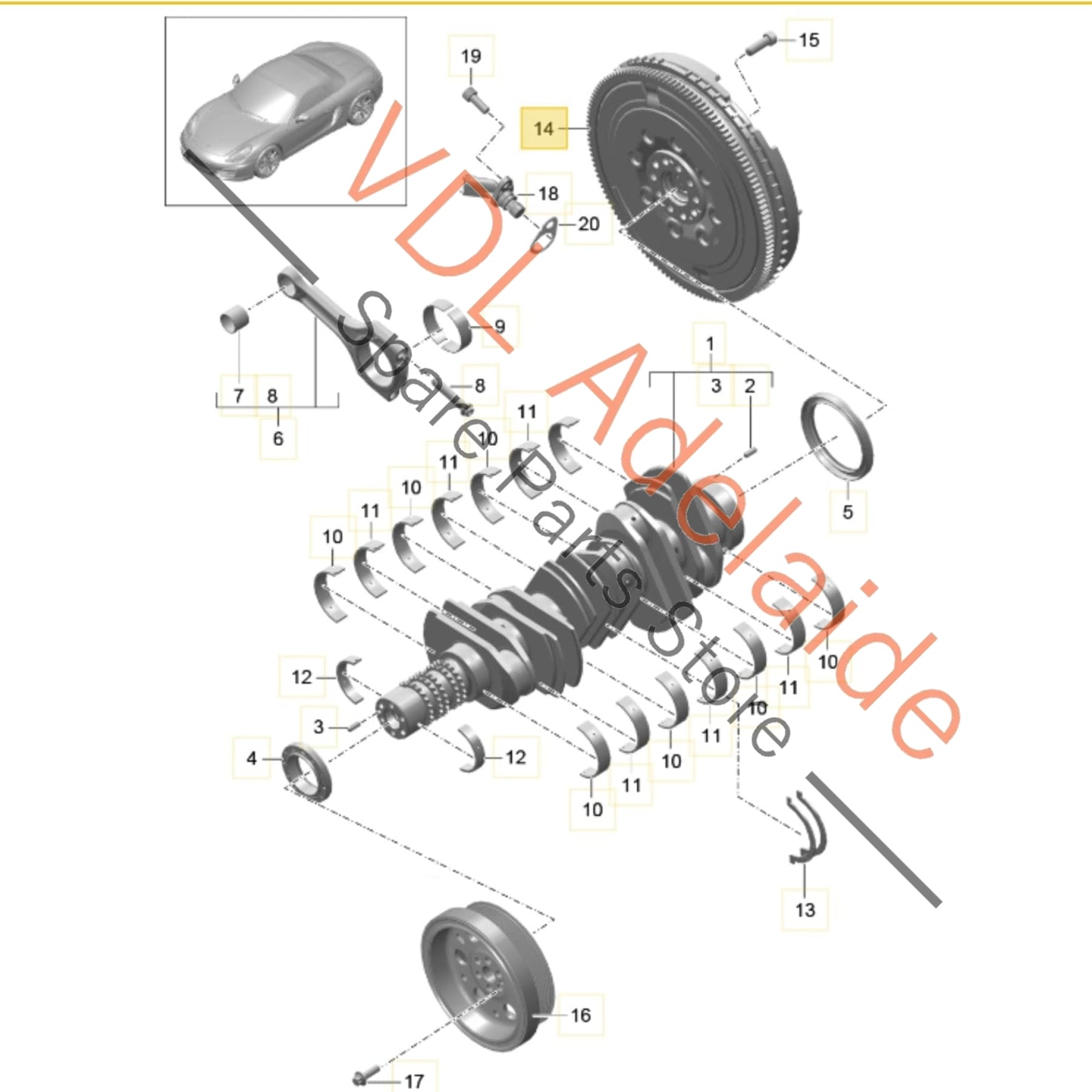 98111402000   Porsche Boxster Cayman 2.7L Dual Mass PDK Flywheel 98111402000