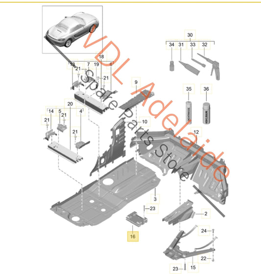 98150463300   Porsche Boxster Cayman Tunnel Cross Member Brace Bracket 98150463300