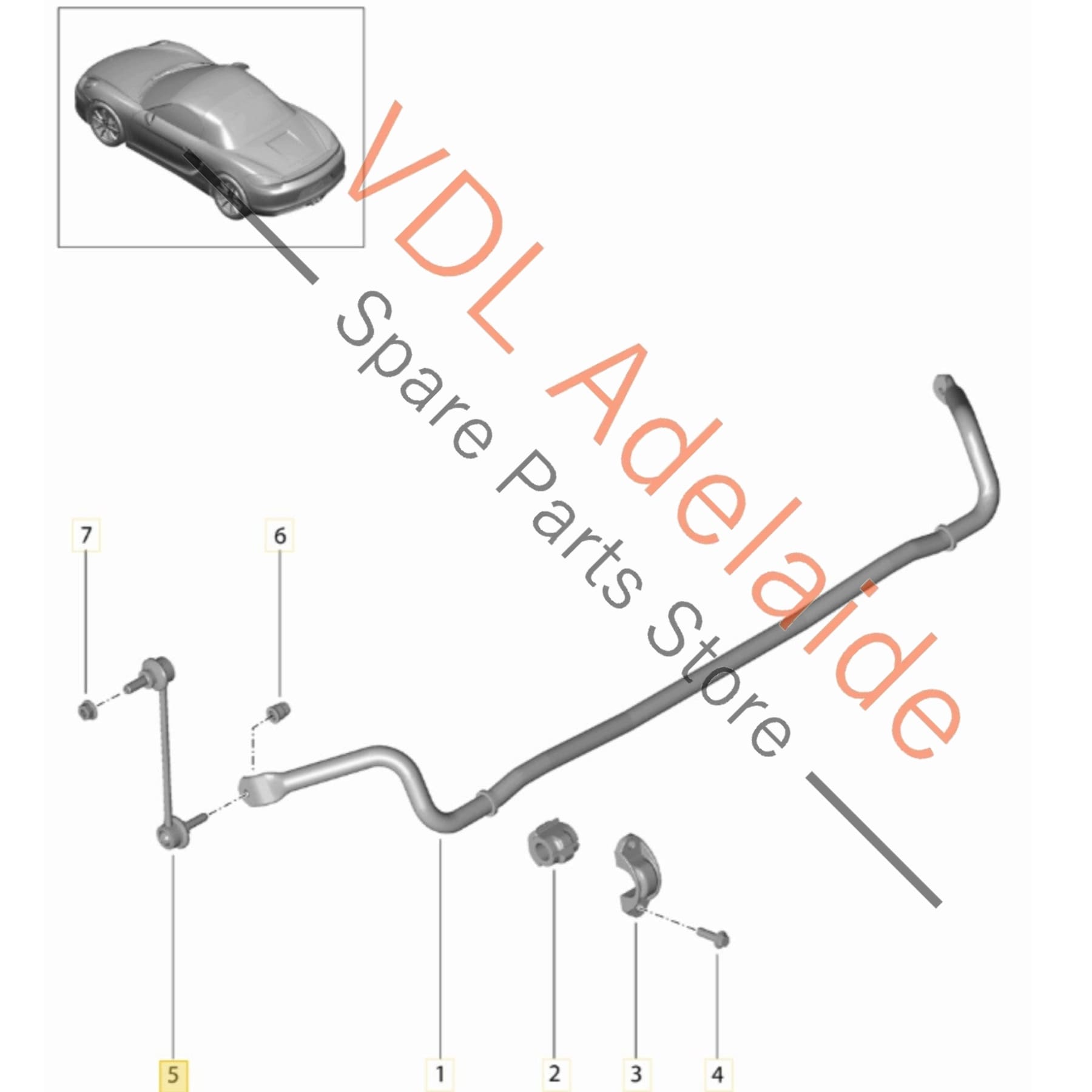 99734307004 99734307004  Porsche 911 Boxster Cayman Rear Anti Roll Swaybar Linkage Link Set 99734306904 99734307004