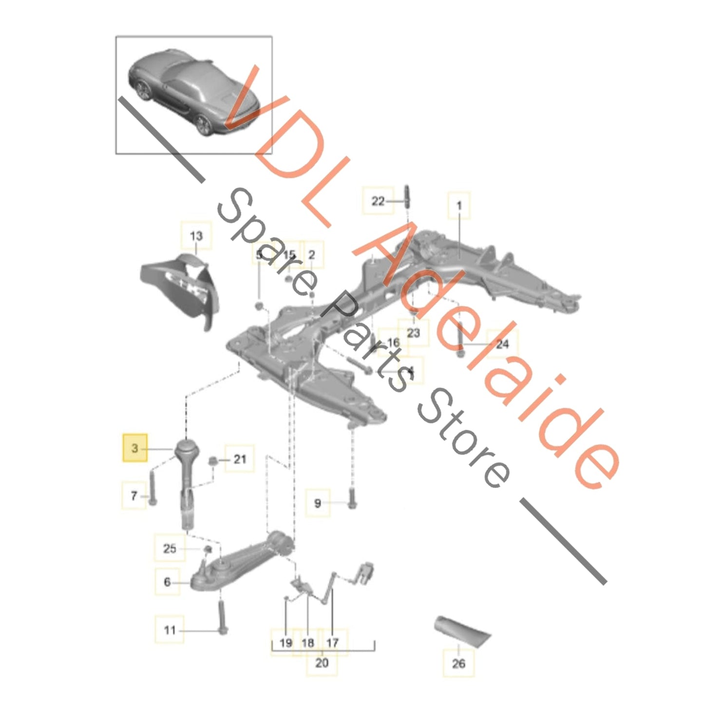 99134104306   Porsche Cayman Boxster 911 Front Suspension Guide Control Arm