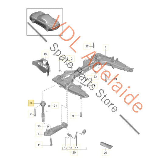 99134104306   Porsche Cayman Boxster 911 Front Suspension Guide Control Arm
