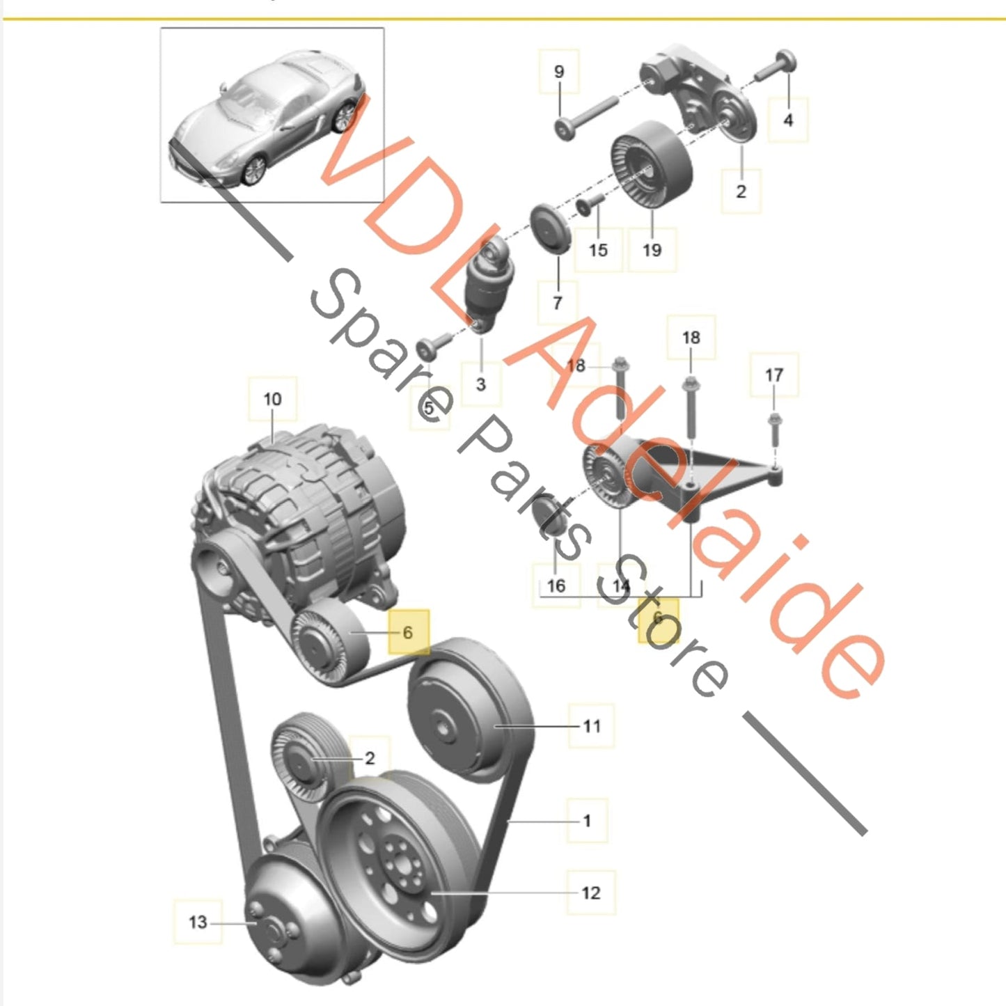 9A110203001 0PB145172 Porsche 911 Boxster Cayman Idler Pully 9A110203001 0PB145172