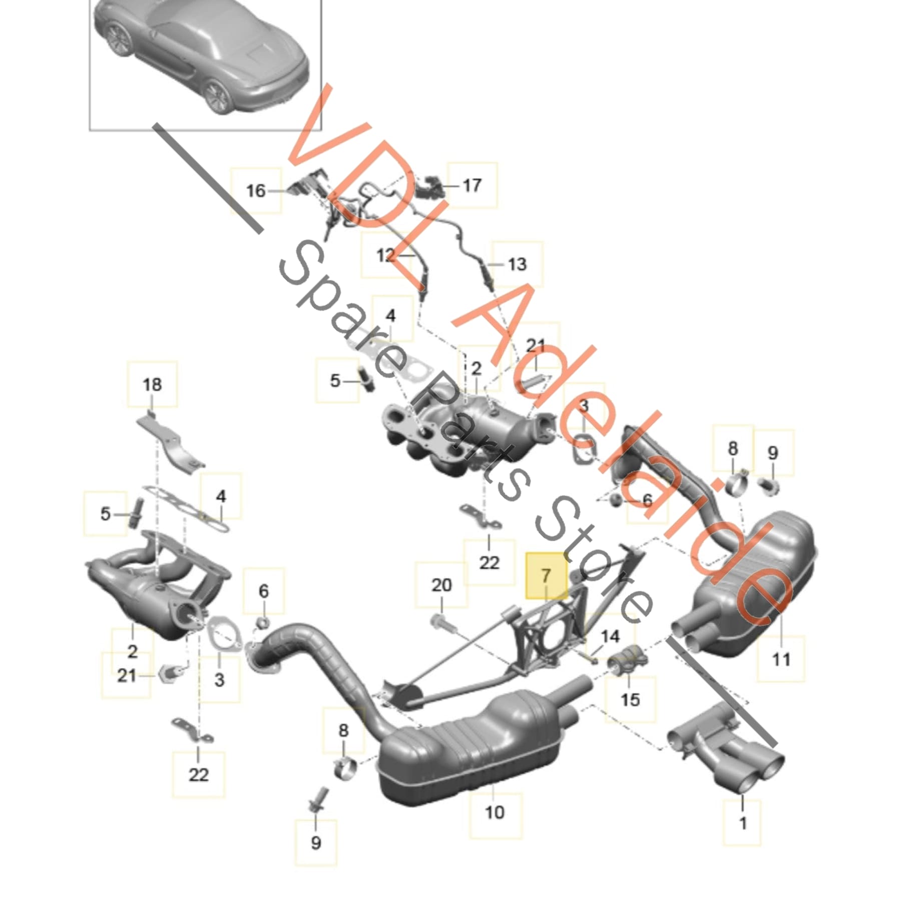 98111112702   Porsche Cayman Boxster Sport Exhaust System Gearbox Mounting Bracket 98111127302