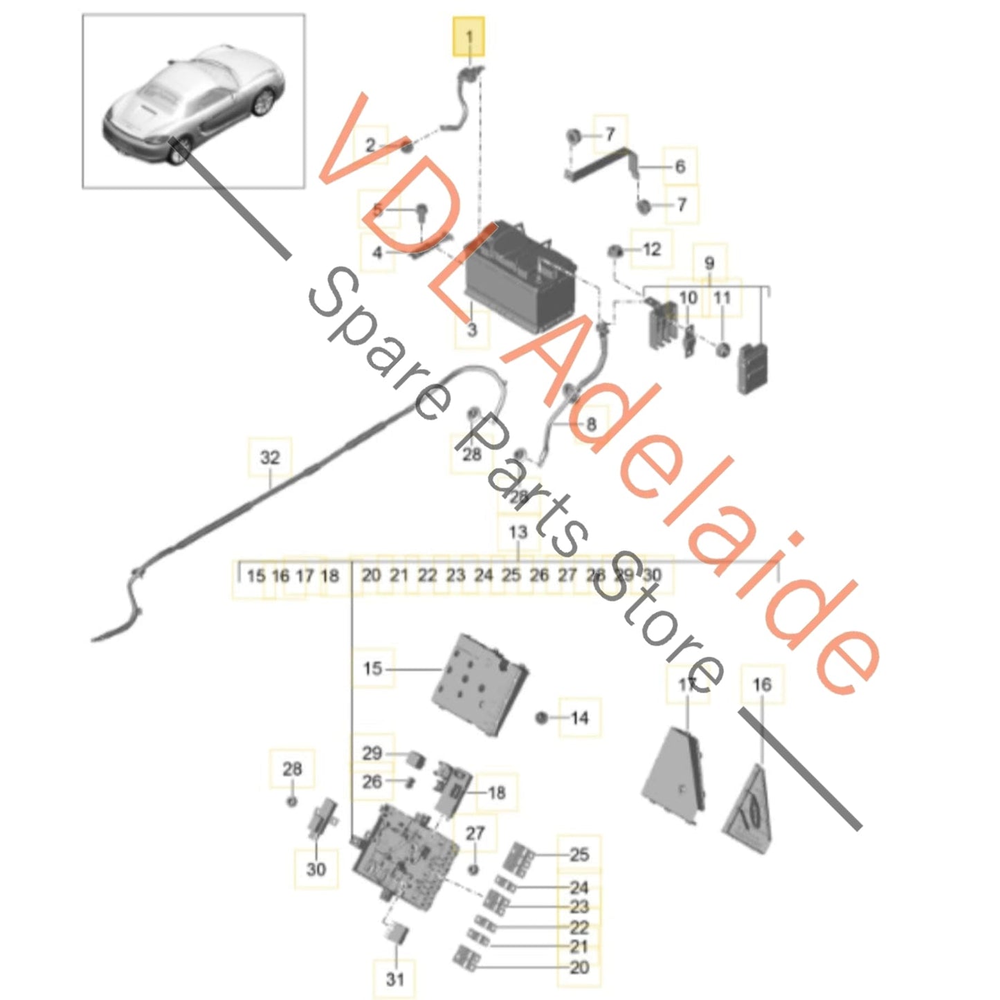 99161104401 99161104402   Porsche Cayman Boxster 911 Earth Lead Line Cable 99161104401 99161104402