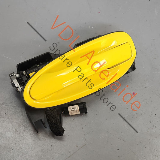 98153891204    Porsche Cayman Boxster 981 Left Exterior Door Handle 98153706301 Racing Yellow 1S1, P3 / 1S1
