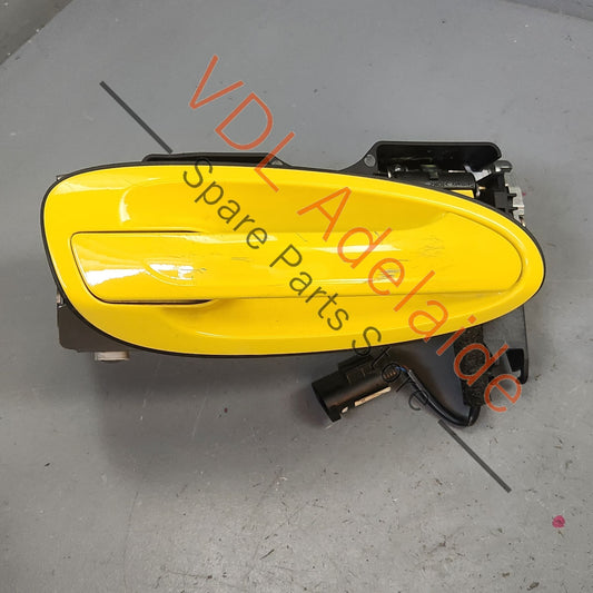 98153891202    Porsche Cayman Boxster 981 Right Exterior Door Handle 98153891202 Lock Set Racing Yellow 1S1, P3 / 1S1