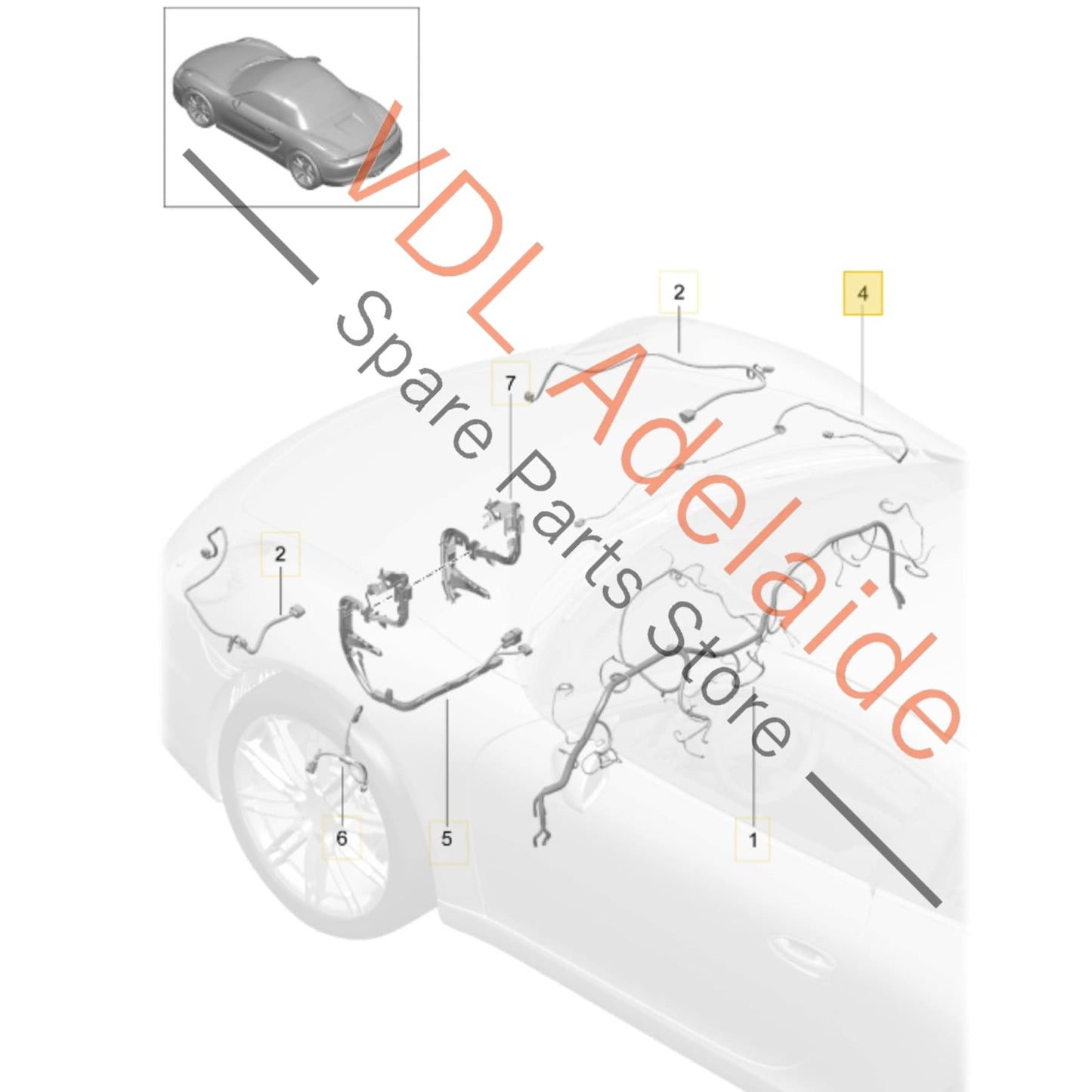 99161259900    Porsche 911 Boxster Cayman Bonnet Wiring 99161259900