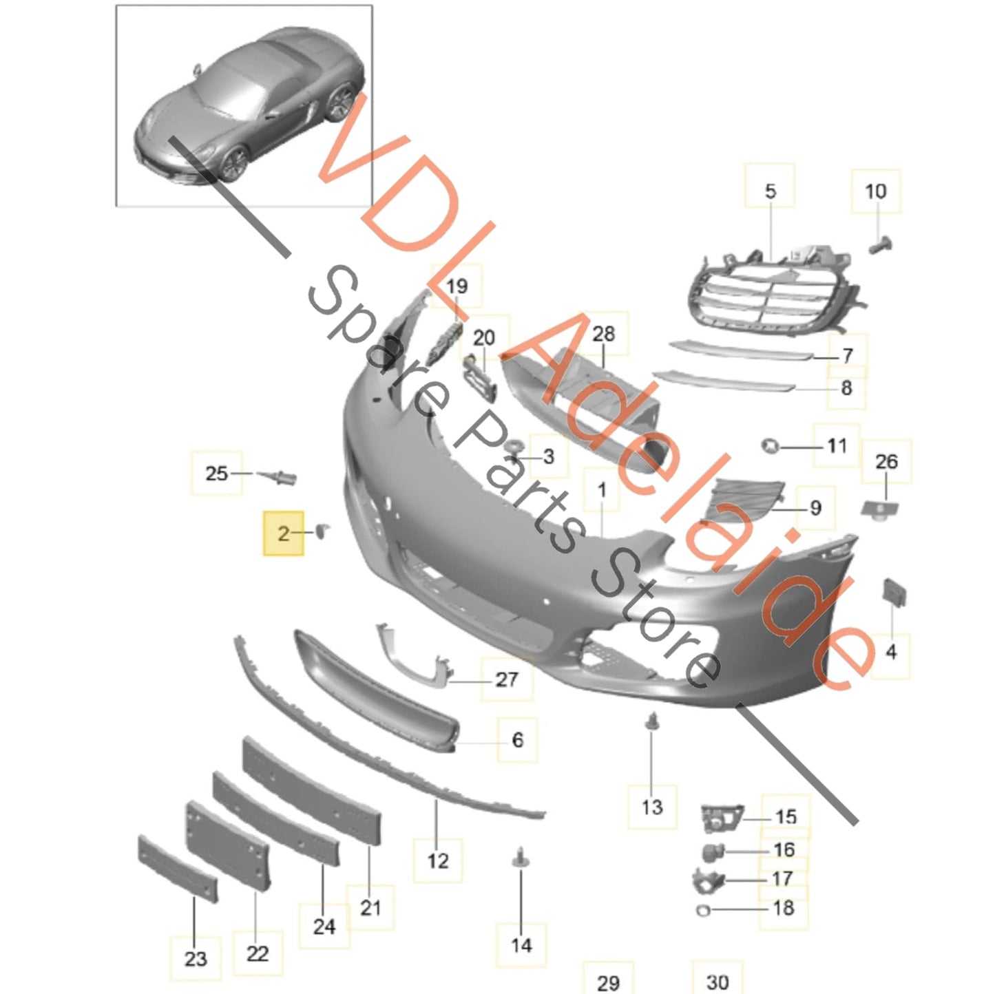 99150570300    Porsche 911 Boxster Cayman Front Bumper Tow Hook Cover Cap 99150570300 Racing Yellow 1S1, P3 / 1S1