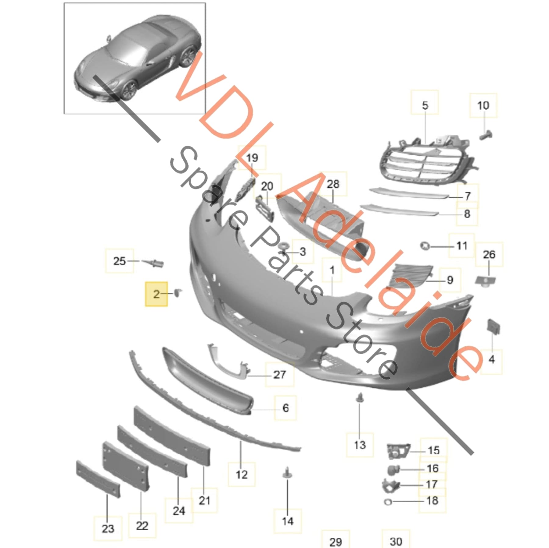99150570300    Porsche 911 Boxster Cayman Front Bumper Tow Hook Cover Cap 99150570300 Racing Yellow 1S1, P3 / 1S1