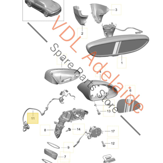 99161271301    Porsche Boxster Cayman 911 Exterior Mirror Wiring Harness 99161271301