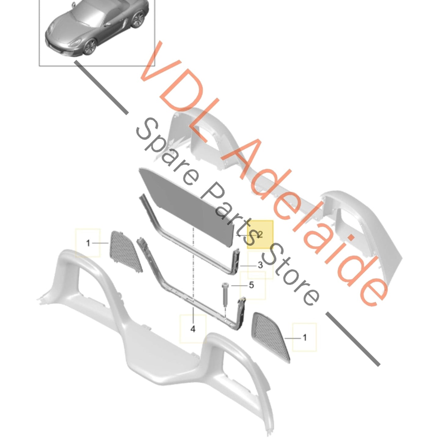 981561621 98156162104 983871102  Porsche Boxster Wind Break Trim 98156162104 983871102 1E0