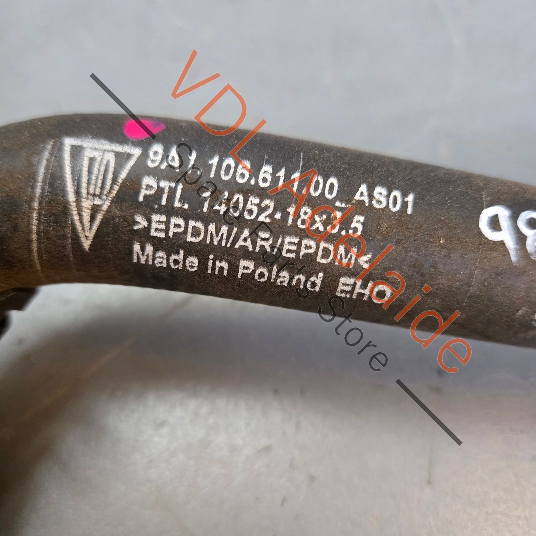 9A110661100    Porsche Cayman Boxster Coolant Feed Hose 9A110661100