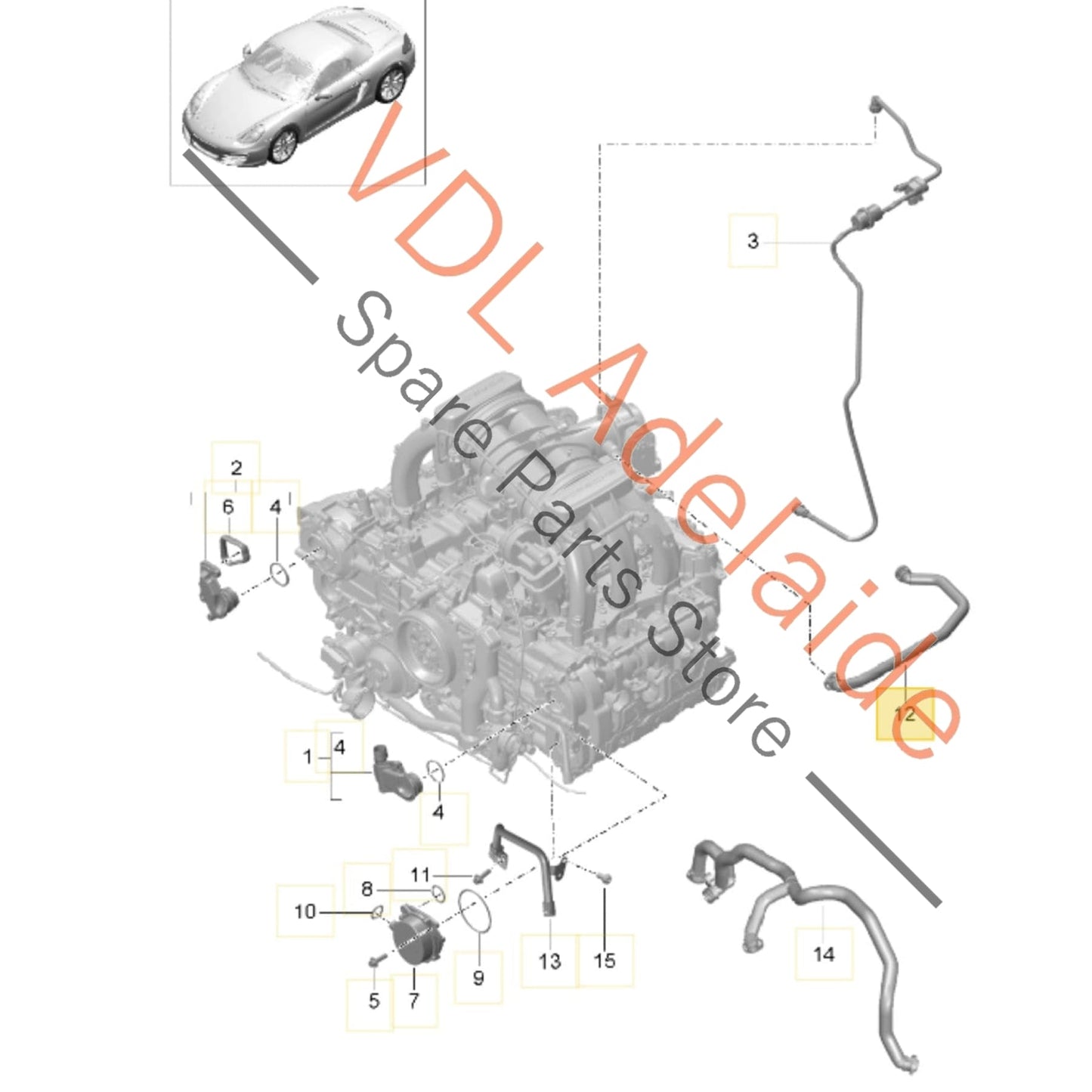 9A110752020    Porsche Cayman Boxster Crankcase Breather Tube Pipe Hose 9A110752020