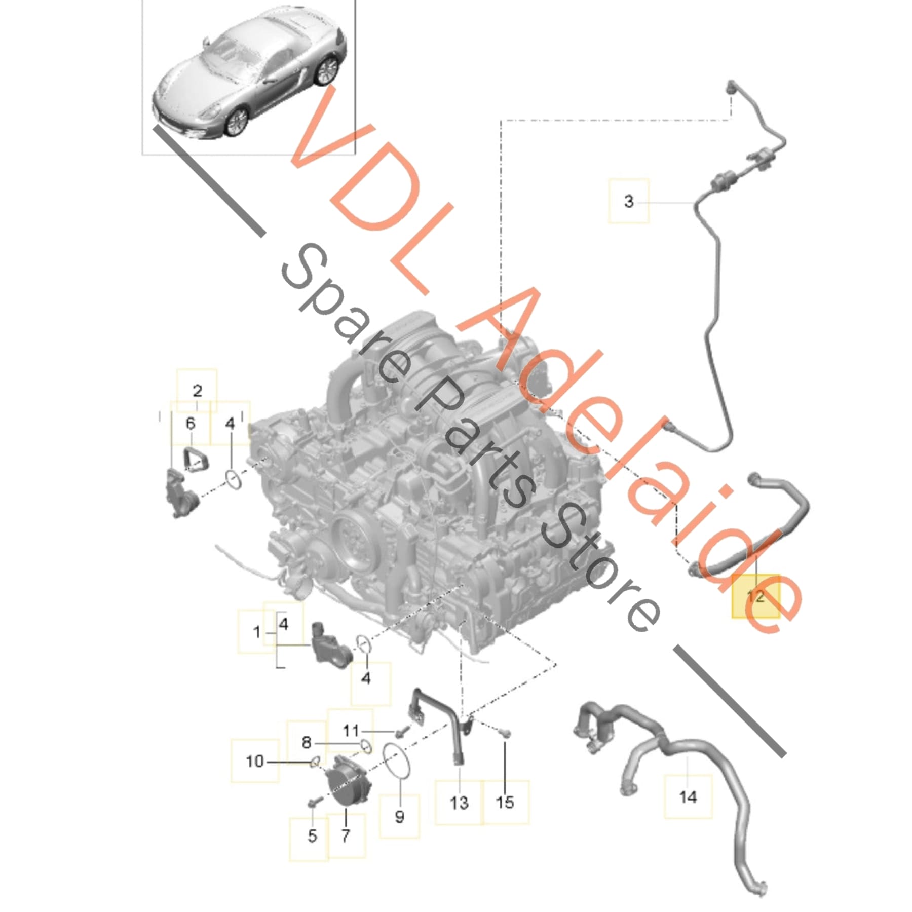 9A110752020    Porsche Cayman Boxster Crankcase Breather Tube Pipe Hose 9A110752020