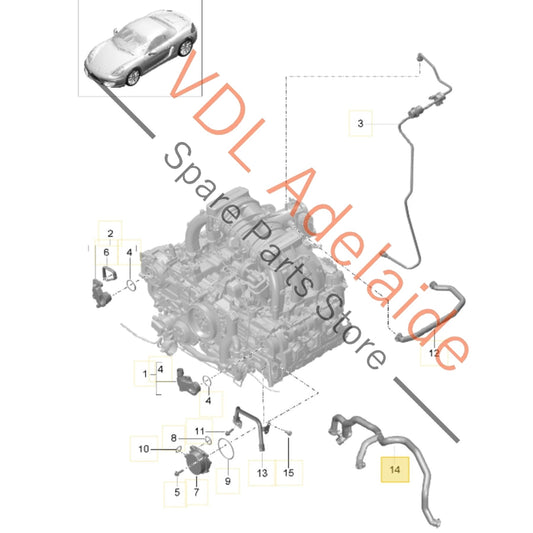 9A110751501    Porsche Boxster Cayman Crankcase Breather Hose Pipe 9A110751501