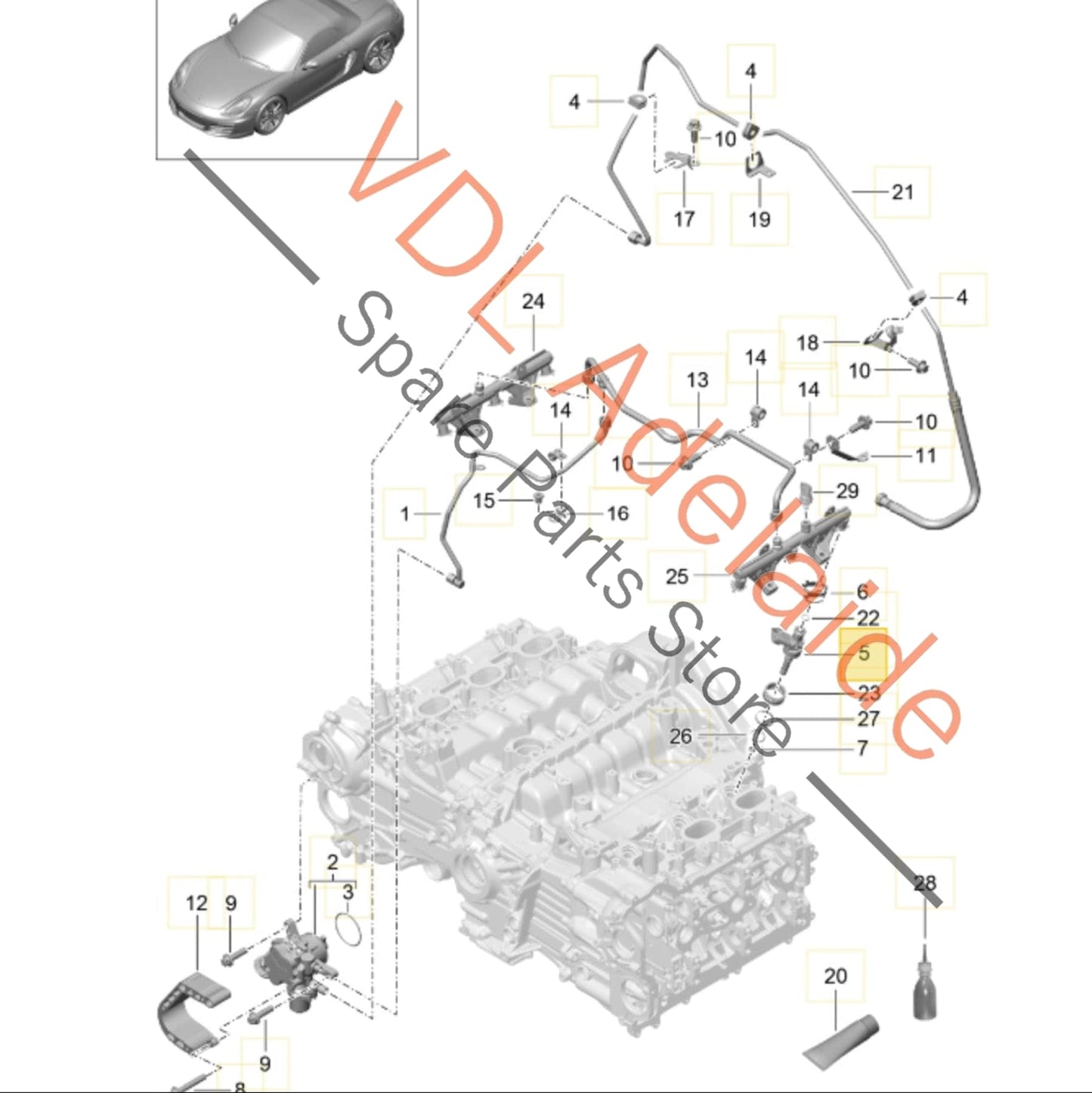 9A111012820 9A111012823 1x Porsche Boxster Cayman A122 2.7L Fuel Injector 9A111012820 9A111012823