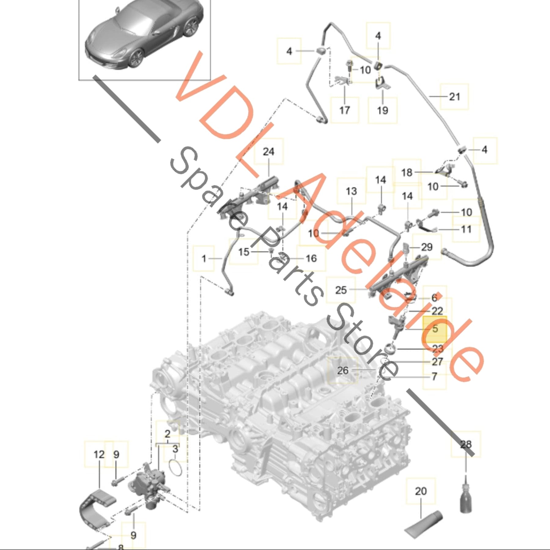 9A111012820 9A111012823   1x Porsche Boxster Cayman A122 2.7L Fuel Injector 9A111012820 9A111012823