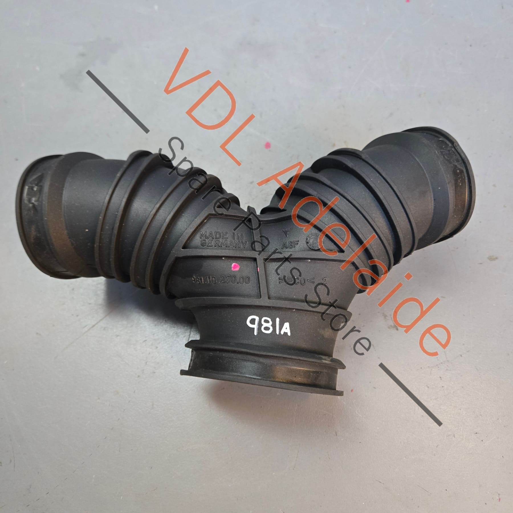 98111027000    Porsche Cayman Boxster Air Intake Tube Y Pipe Hose 98111027000