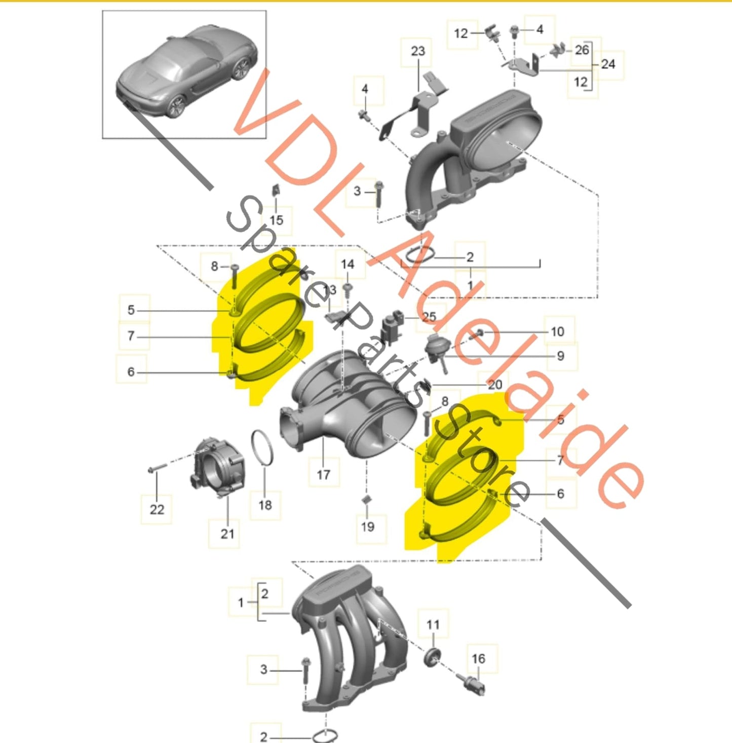 9A111021001 9A111021201 9A111021301  Porsche Intake Air Distributor Resonator Clamp for A122 2.7L 9A111021001 9A111021201 9A111021301