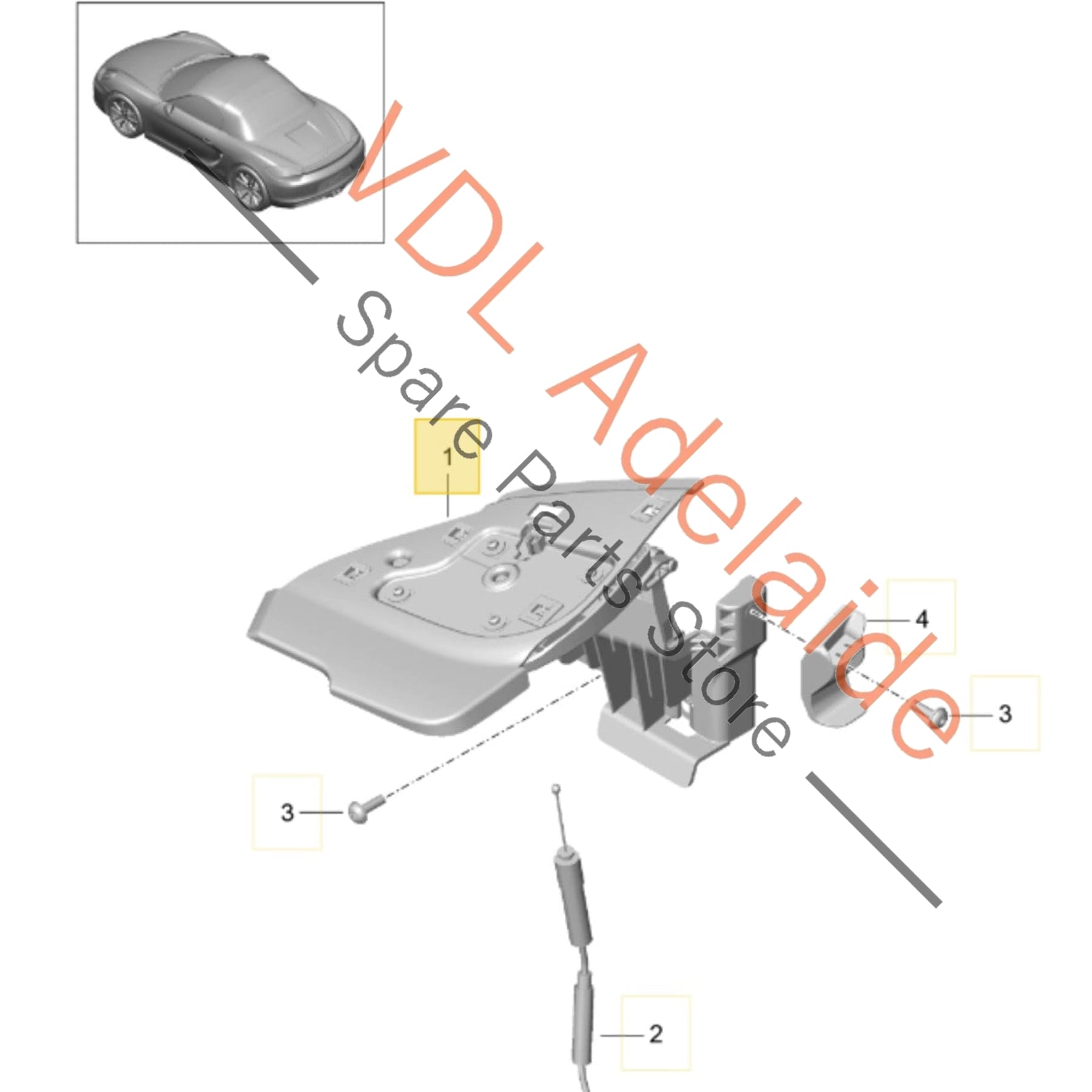 98156117506    Porsche Boxster 981 Convertible Roof Cover Flap LHS 98156117506 1E0