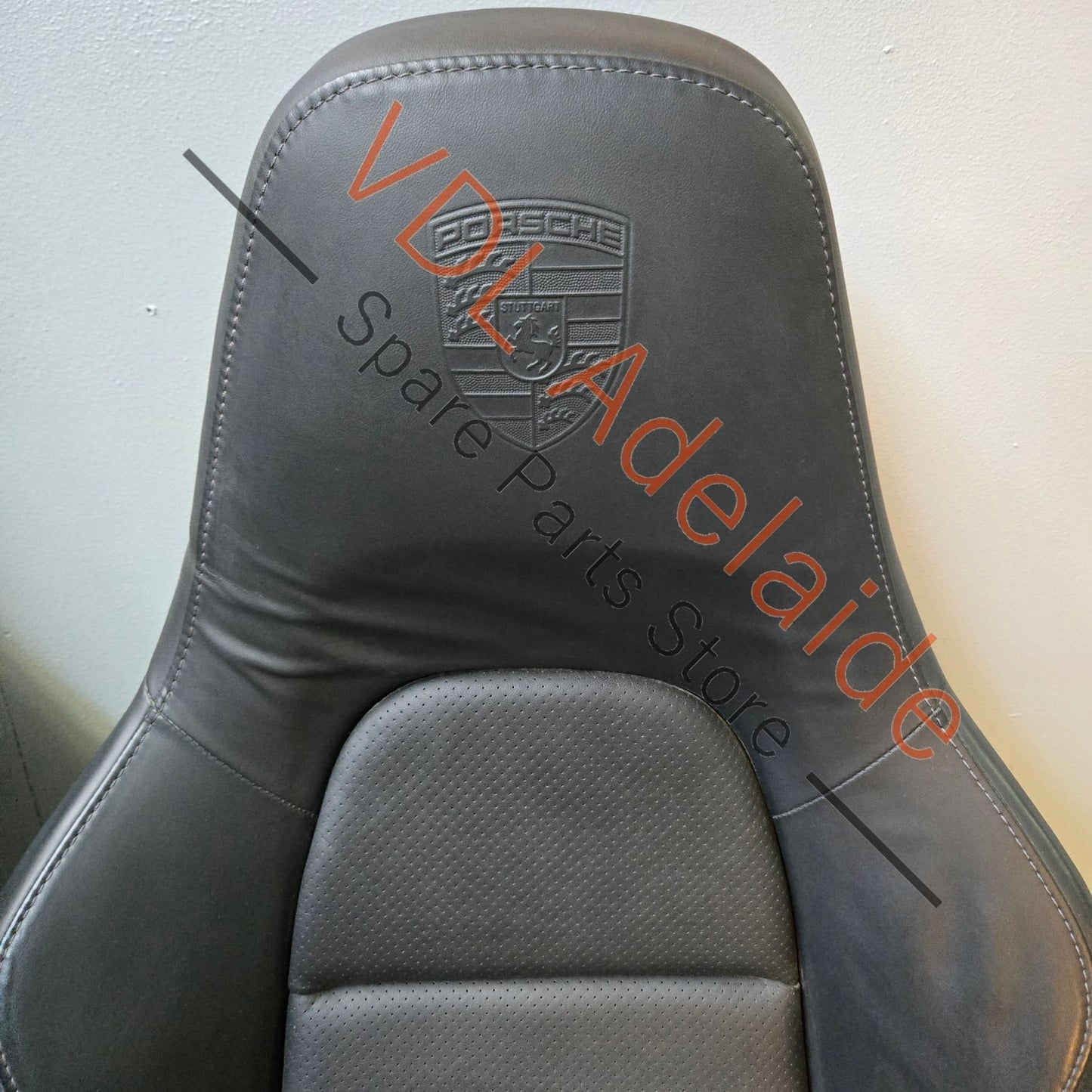 Porsche Boxster 981 Cayman Black Leather Seat Set Pair