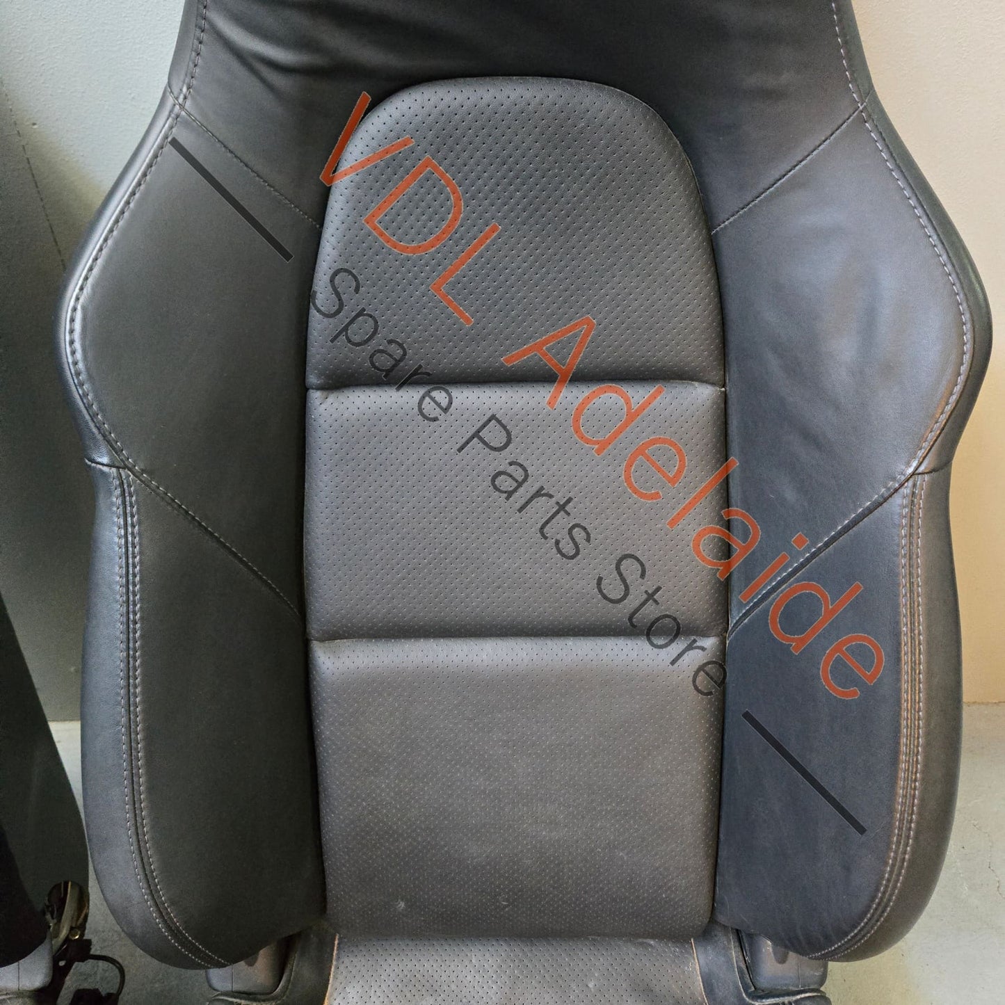 Porsche Boxster 981 Cayman Black Leather Seat Set Pair