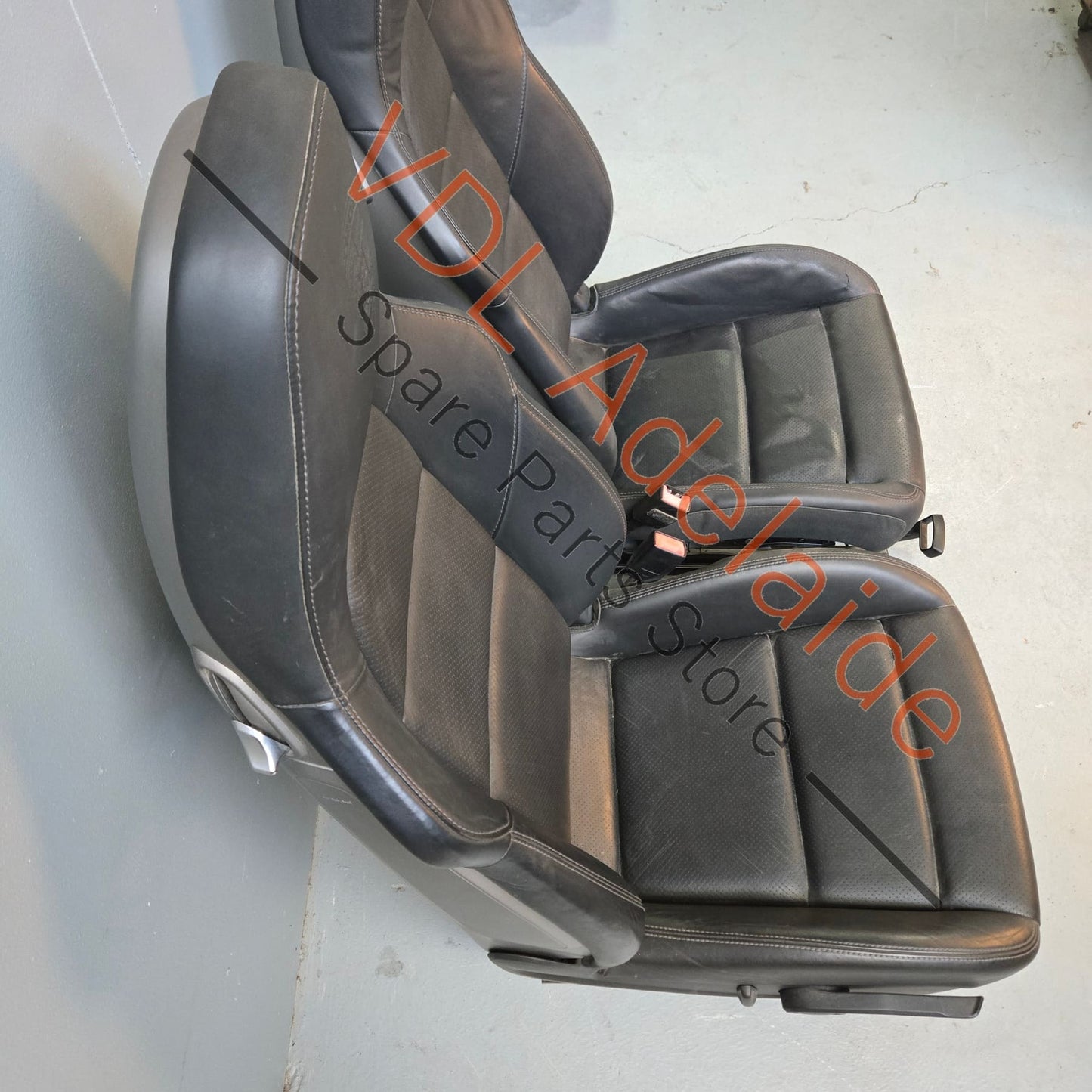 Porsche Boxster 981 Cayman Black Leather Seat Set Pair
