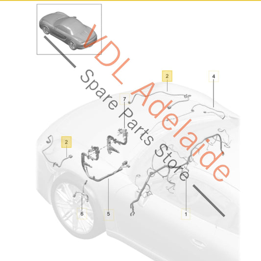 98161259101 98161259103   Porsche Cayman Boxster 981 Front Bumper Wiring Harness Cable left or right side 98161259103