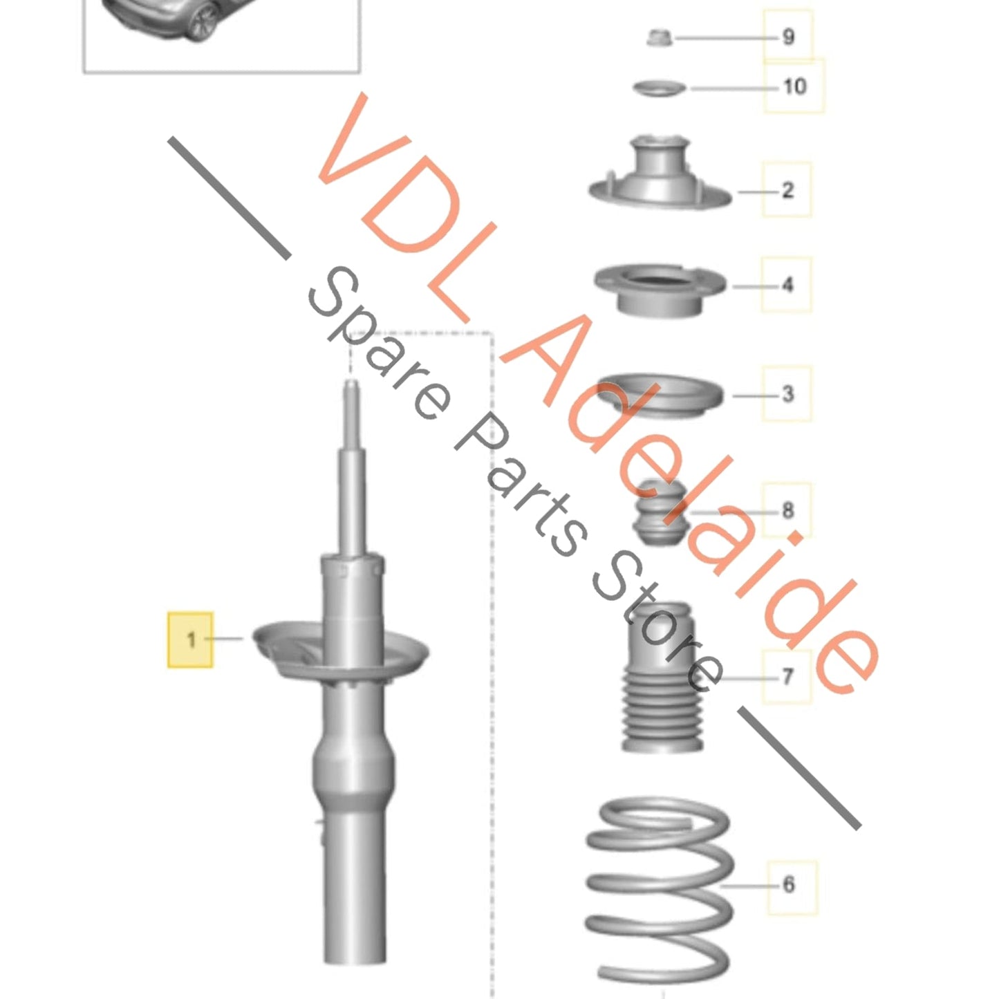 98133304113    Porsche Boxster Cayman 981 Rear Shock Absorber 98133304113