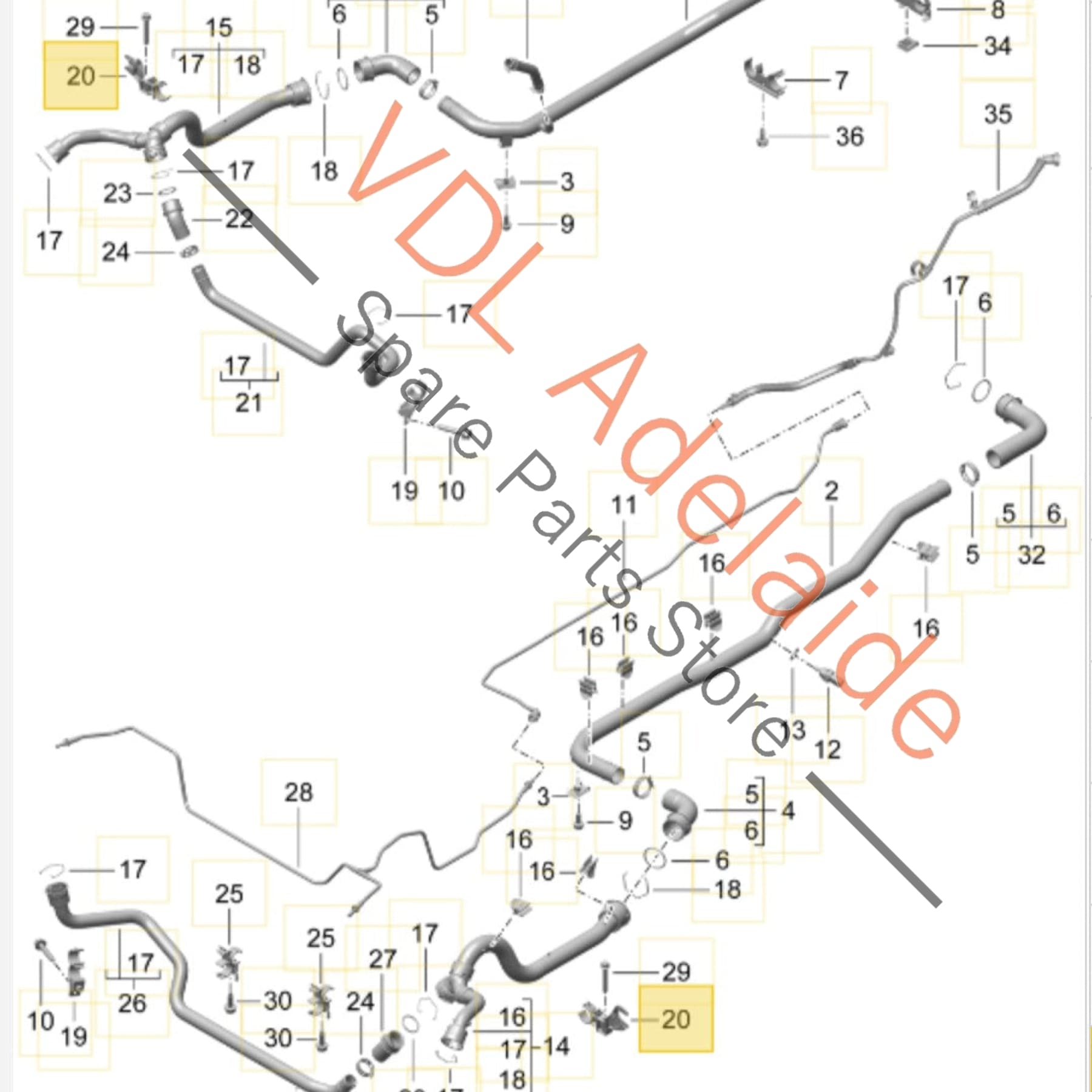 99110641303    Porsche 911 Cayman Boxster Bracket for Coolant Pipe Front Tub 99110641303