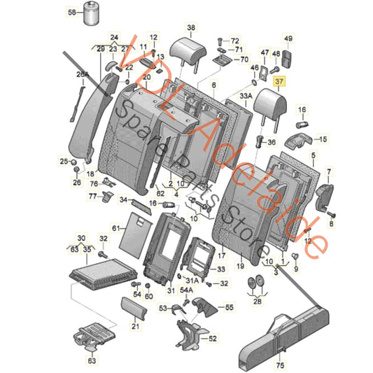 5K0885901AWYE 5K0885901AWYE   VW Golf MK6 Rear Seat Headrest Leather Suits left or right position 5K0885901A WYE