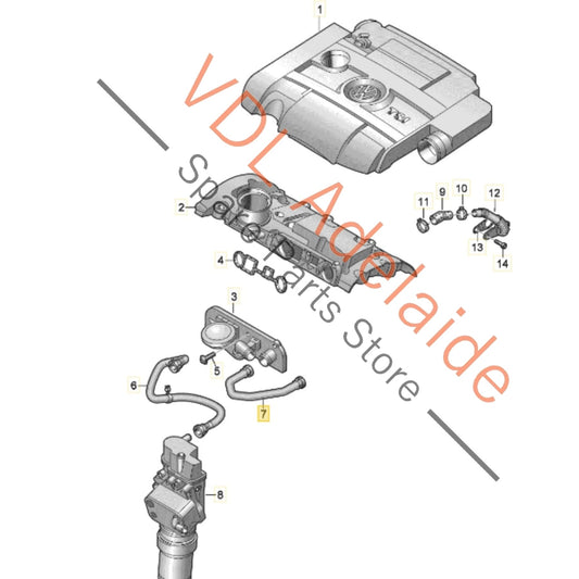 06F103221E    VW Golf R MK6 Oil Vent Hose 06F103221E