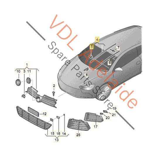 5K0854319    VW Golf MK6 LHS Left Windscreen Edge Strip Trim Moulding 5K0854319