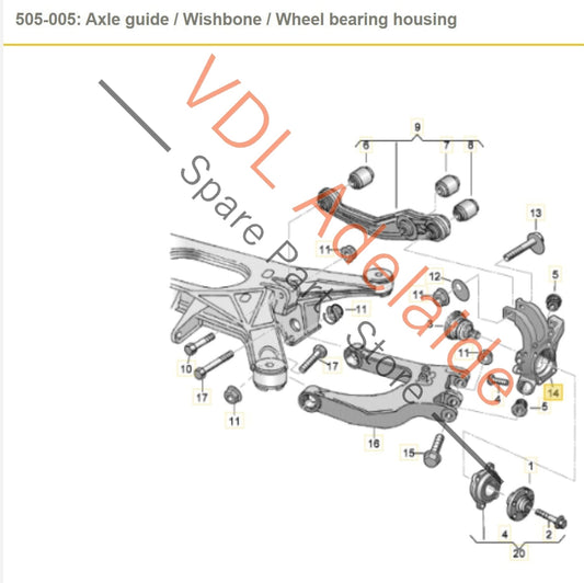 4E0505435C Audi A8 D3 4E Rear Left Wheel Bearing Housing Hub Knuckle 4E0505435C 85mm
