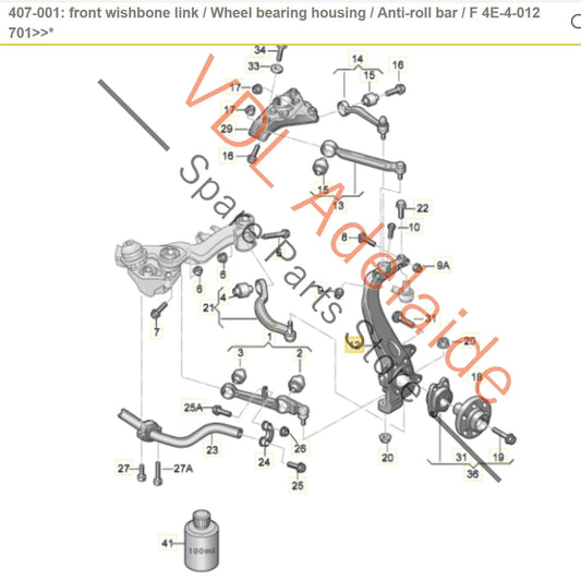 4E0407254Q Audi A8 D3 4E Front Right Wheel Bearing Housing Hub Knuckle 4E0407254Q 92mm