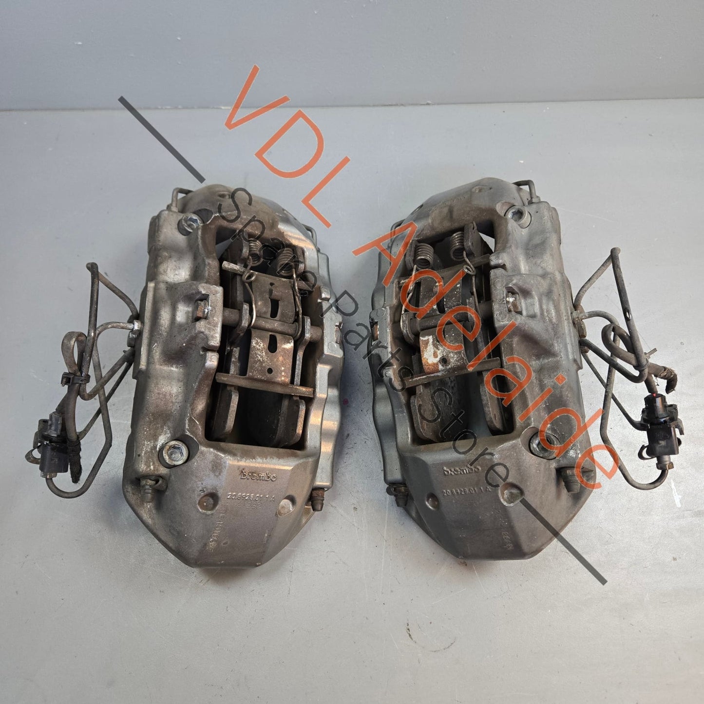 4E0615107 4E0615108 Audi Brembo Carbon Ceramic 380mm x 38mm Brake Caliper Pair 4E0615107 4E0615108