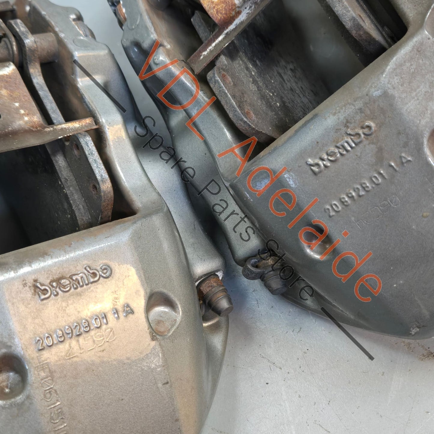 4E0615107 4E0615108 Audi Brembo Carbon Ceramic 380mm x 38mm Brake Caliper Pair 4E0615107 4E0615108