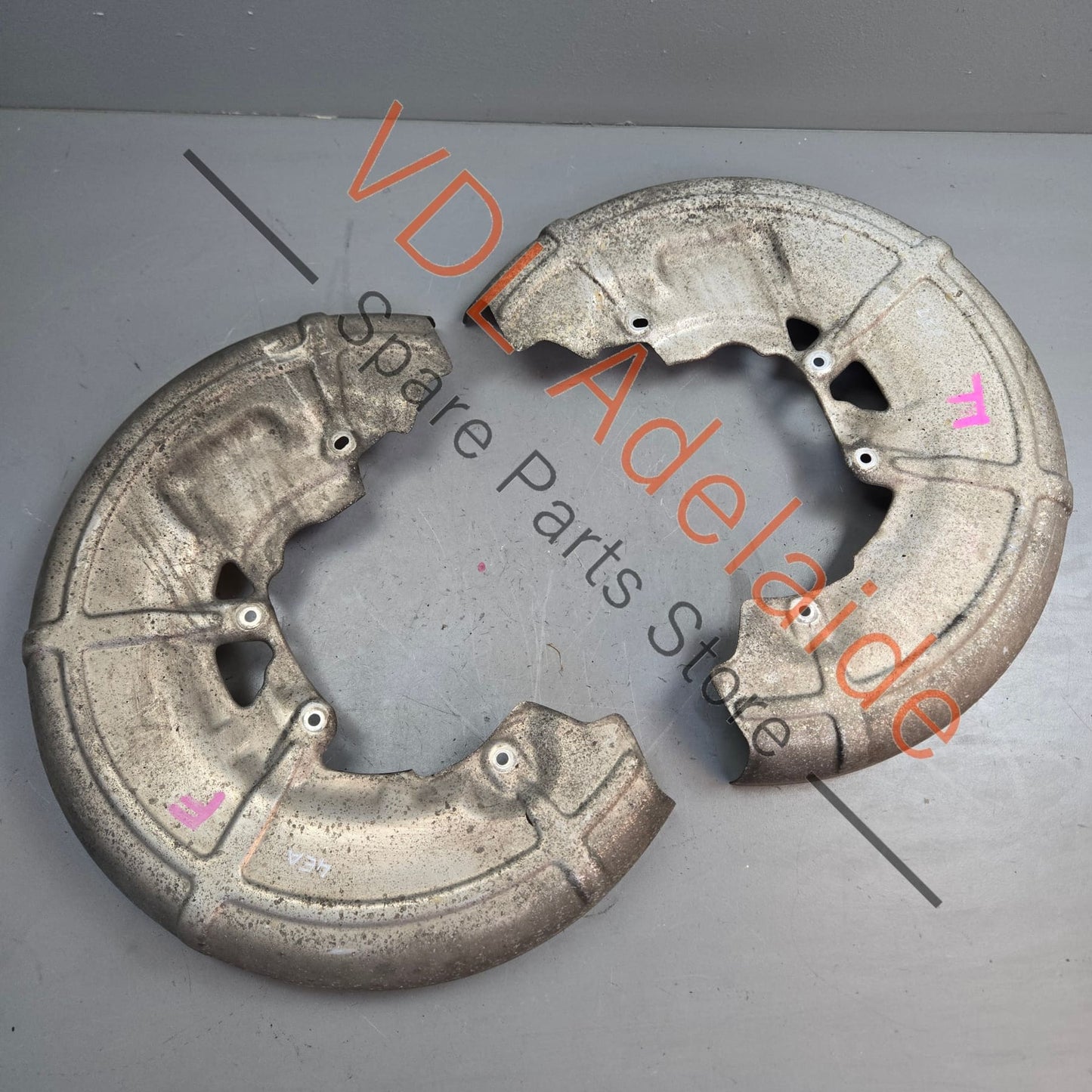 4E0615311M 4E0615312M Audi Brembo Carbon Ceramic 380mm x 38mm Brake Cover Plate Pair 4E0615311M 4E0615312M
