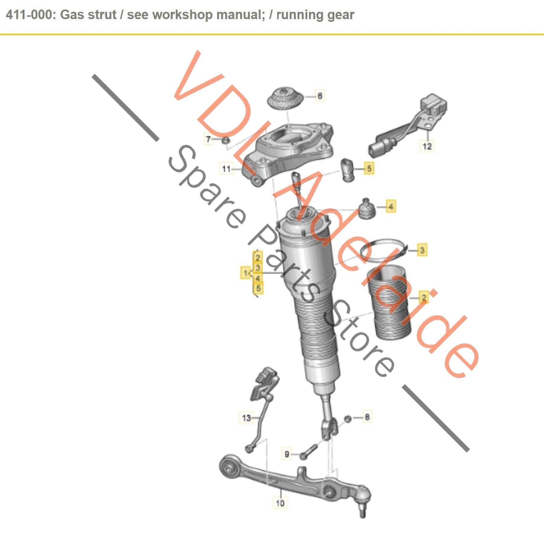 4E0616039AK 4E0616039AP   Audi D3 S8 Front Left Shock Absorber Air Suspension Strut 4E0616039AK 4E0616039AP