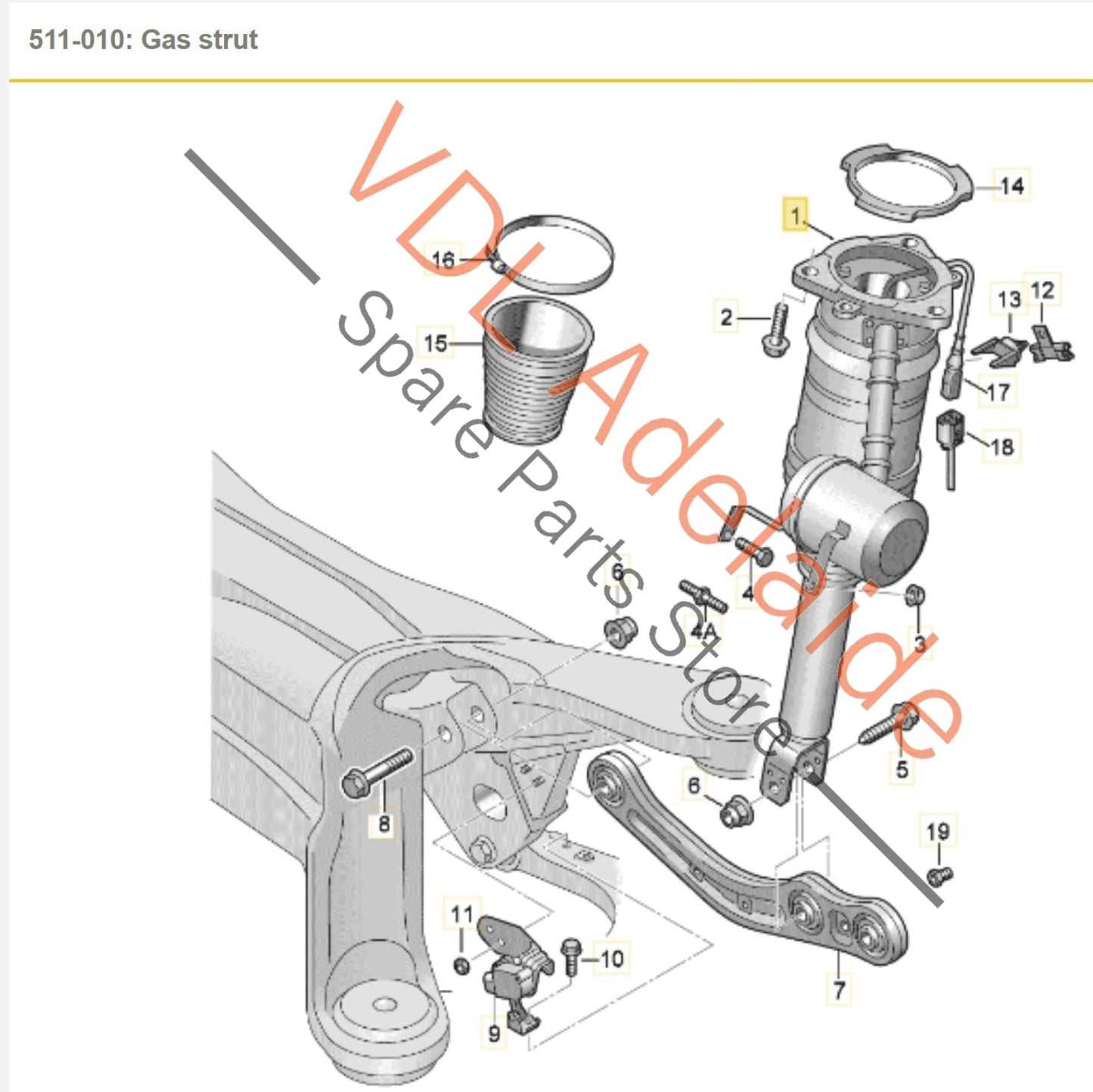 4E0616001M 4E0616001T Audi D3 S8 Rear Left Shock Absorber Air Suspension Strut 4E0616001M 4E0616001T