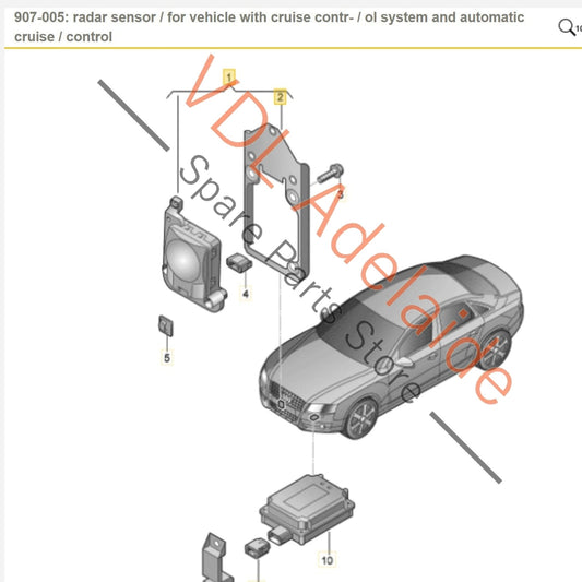 4E0907561F Audi A8 S8 D3 4E Front Radar Sensor 4E0907561F