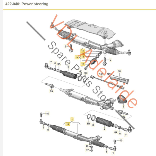 4E2422052D Audi A8 S8 D3 4E Power Steering Rack 4E2422052D Suit RHD models