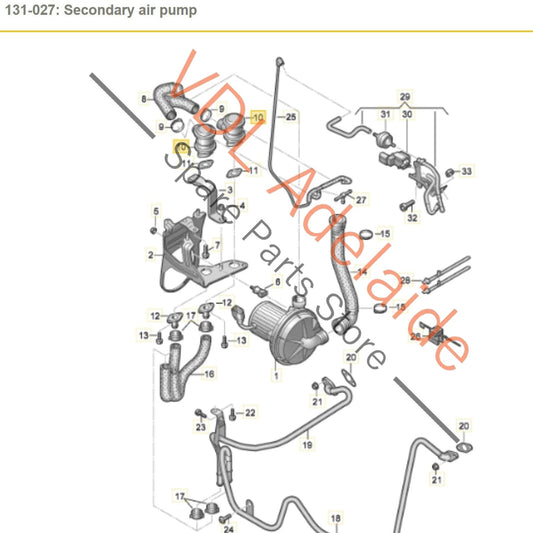07L133818D 079131101AR Audi S8 D3 V10 Air Smog Pipe & Kombi Valve Set 079131101AR 07L133818D