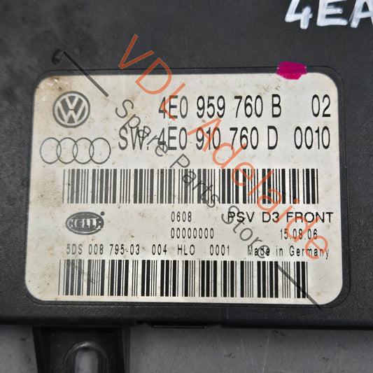 4E0910760 4E0910760D 4E0959760B Audi A8 S8 D3 Seat Control Module 4E0910760D
